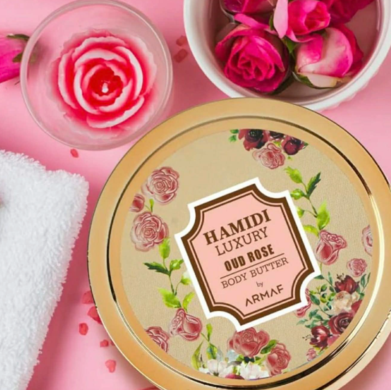 LUXURY OUD ROSE BODY BUTTER 250ML (8.4 OZ) BY HAMIDI