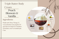 Handmade Triple Butter Body Cream - Peach Blossom & Vanilla, 4 oz.